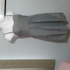 MOSSIMO SUPPLY CO. Grey/Blue Cotton Mini Dress-2 Pockets-Embroidered-Sz M